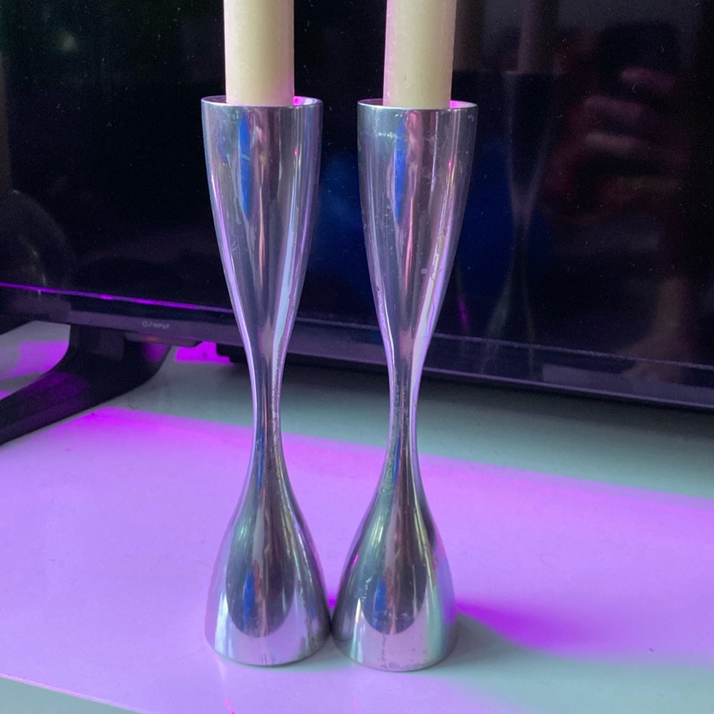 Vintage 1994 Nambé candle holders